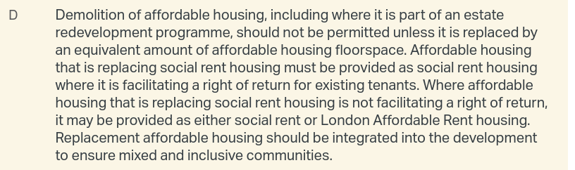 Extract from London Plan